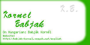 kornel babjak business card
