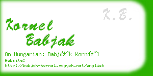 kornel babjak business card